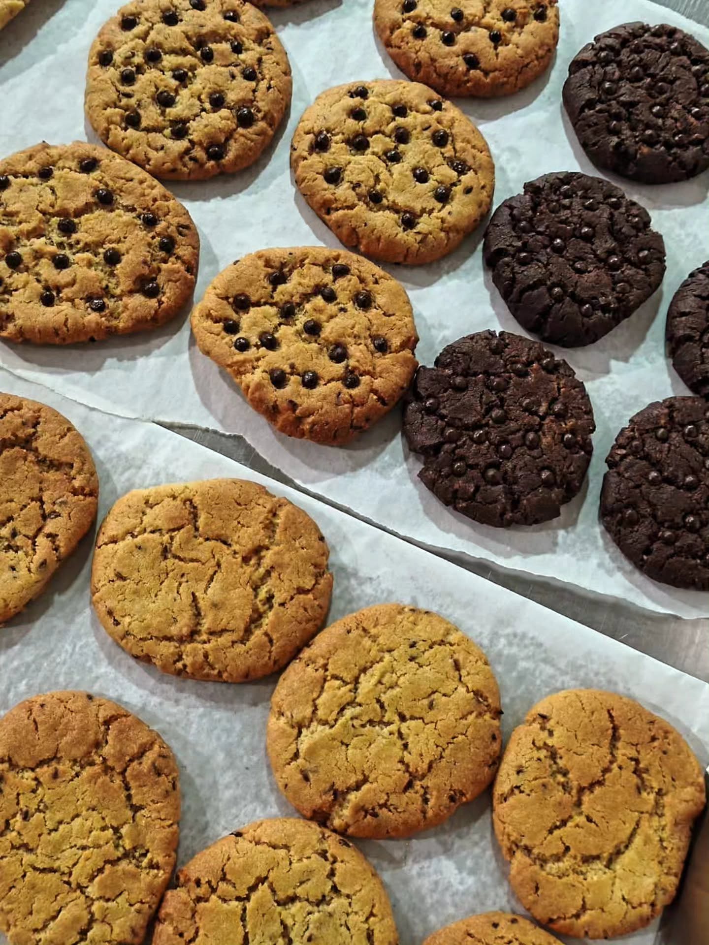 Freshly baked chocolate chip and homemade cookies
